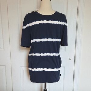 MEN'S C&C CALIFORNIA BLUE & WHITE TIE DYE STRIPED SHORT SLEEVE SHIRT NEW SMALL